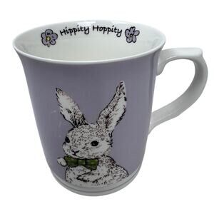 Hippity Hoppity Easter Mug Grace Teaware Fine Porcelain China Bunny with bow tie